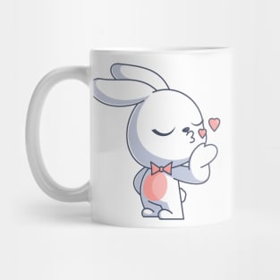 Cute bunny giving love kiss Mug